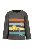 Blue Seven Baby Boy Animal Stripe Long Sleeve Top, Grey image