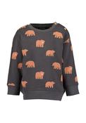 Blue Seven Baby Boy Bear Print Long Sleeve Sweater, Brown image