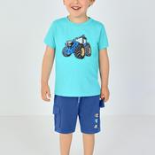 Blue Seven Mini Boy Tractor Detail Shorts, Blue