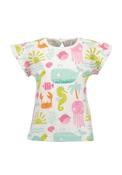 Blue Seven Baby Girl Sealife Print Short Sleeve Tee, White image