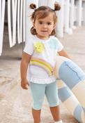 Blue Seven Baby Girl Unicorn Frill Hem Short Sleeve Tee, White image