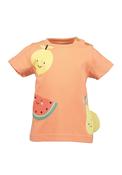 Blue Seven Baby Girl Fruit Short Sleeve Tee, Orange image