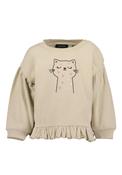 Blue Seven Baby Girl Cat Long Sleeve Sweater, Beige image