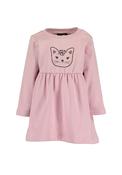 Blue Seven Baby Girl Long Sleeve Cat Sweater Dress, Pink image