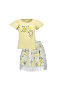 Blue Seven Mini Girl Lemon Tee and Skirt Set, Yellow image