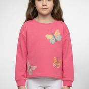 Blue Seven Mini Girl Butterflies Long Sleeve Sweater, Pink image