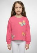 Blue Seven Mini Girl Butterflies Long Sleeve Sweater, Pink image