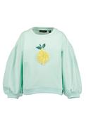 Blue Seven Mini Girl Lemon Sequin Long Sleeve Sweater, Green image