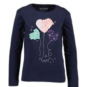 Blue Seven Mini Girl Heart Balloons Long Sleeve Top, Navy image