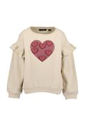 Blue Seven Mini Girl Heart Long Sleeve Sweater, Cream image
