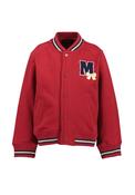 Blue Seven Mini Girl Long Sleeve Baseball Jacket, Red image