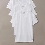 Calvin Klein Cotton Stretch Blend 3 Pack V-Neck T-Shirts, White image