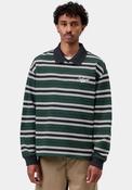 Carhartt WIP Devitt Stripe Rugby Shirt, Dark Green image