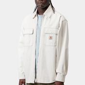 Carhartt WIP Mercer Full Zip Stripe Overshirt, Grey &amp; White image