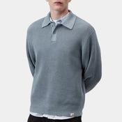 Carhartt WIP Miles Long Sleeve Knit Polo Shirt, Shady Blue image