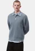 Carhartt WIP Miles Long Sleeve Knit Polo Shirt, Shady Blue image