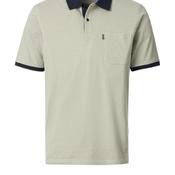 Casa Moda Contrast Trim Stripe Polo Shirt, Green image