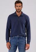 Casa Moda Textured Knit Quarter Zip Sweatshirt, Dark Blue image