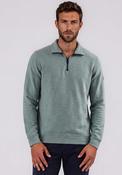 Casa Moda Textured Knit Quarter Zip Sweatshirt, Green image