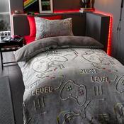 Catherine Lansfield Game Over Glow In The Dark Fleece Duvet Cover Set, Grey image