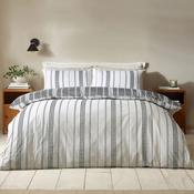Catherine Lansfield Harbour Stripe Reversible Duvet Cover Set, Black image