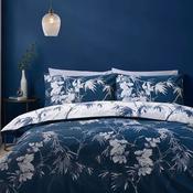 Catherine Lansfield Kyoto Floral Reversible Duvet Cover Set, Blue