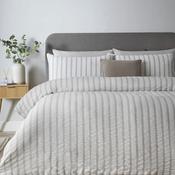 Catherine Lansfield So Soft Seersucker Stripe Duvet Cover Set, Grey