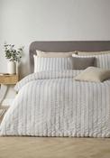 Catherine Lansfield So Soft Seersucker Stripe Duvet Cover Set, Natural image