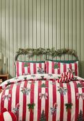 Catherine Lansfield Christmas Stripe Reversible Duvet Cover Set, Red image