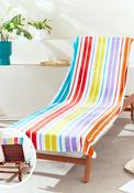 Catherine Lansfield Rainbow Stripe Sun Lounger Towel, Multi