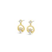 Seala CZ Claddagh Drop Earrings, Gold image