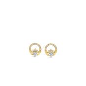 Seala CZ Claddagh 10mm Stud Earrings, Gold image