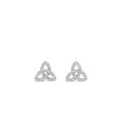 Seala CZ Pavé Trinity Knot Stud Earrings, Silver image