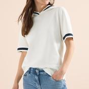 Cecil Contrast Trim Hooded Top, White