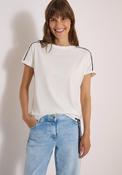 Cecil Stripe Detail Cotton-blend T-Shirt, White image