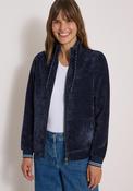 Cecil Ribbed High Neck Jacket, Navy image