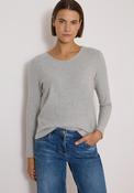Cecil Ribbed Long Sleeve Top, Grey image
