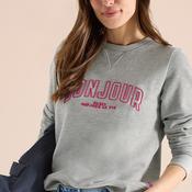 Cecil Bonjour Embroidered Sweatshirt, Grey
