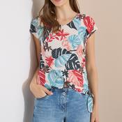 Cecil Leaf Print T-Shirt, White Multi