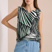 Cecil Abstract Print Sleeveless Top, Green Multi