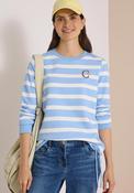 Cecil Striped with Embroidered Detail Jumper, Blue image