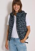Cecil Leopard Print Hooded Padded Gilet, Green image