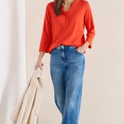 Cecil V-Neck with Buttons Tunic Top, Orange
