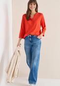 Cecil V-Neck with Buttons Tunic Top, Orange image