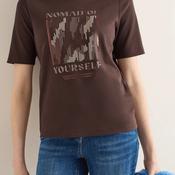 Cecil Metallic Graphic Print T-Shirt, Brown image