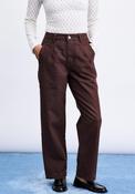 FRNCH Barrel Leg Jeans, Brown image