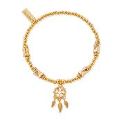 ChloBo Cute Charm Chunky Twist Dream Catcher Bracelet, Gold
