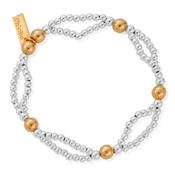 ChloBo Entwined Heart Bracelet, Silver &amp; Gold