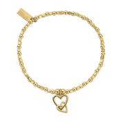 ChloBo Mini Cube Interlocking Love Heart Bracelet, Gold image