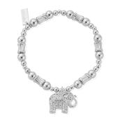ChloBo Corrugated Twist Sacred Elephant Bracelet, Silver image
